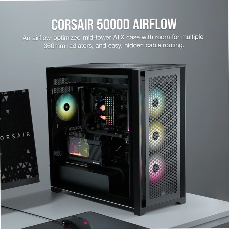 Case PC ATX mid-tower in vetro temperato 5000D AIRFLOW