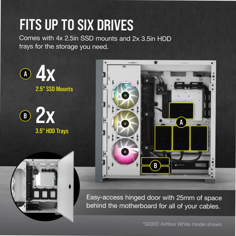 Case PC ATX mid-tower in vetro temperato 5000D AIRFLOW