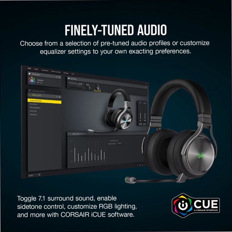 Cuffia Gaming CORSAIR VIRTUOSO RGB WIRELESS SE - Grigio Piombo Grafite