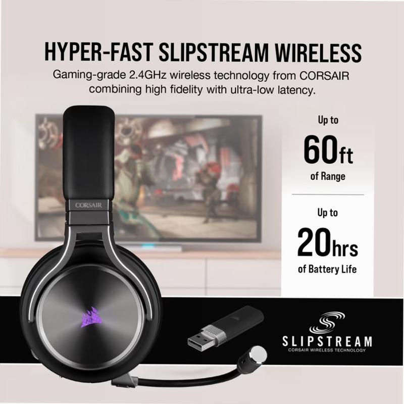 Cuffia Gaming CORSAIR VIRTUOSO RGB WIRELESS SE - Grigio Piombo Grafite
