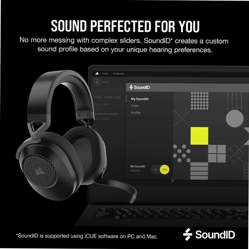 Cuffia Gaming HS65 WIRELESS — Carbonio (EU)