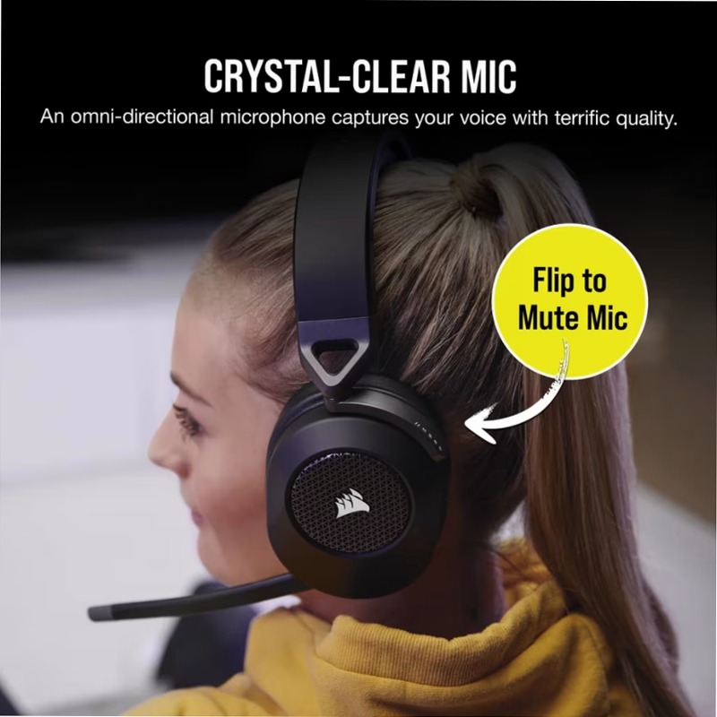 Cuffia Gaming HS65 WIRELESS — Carbonio (EU)