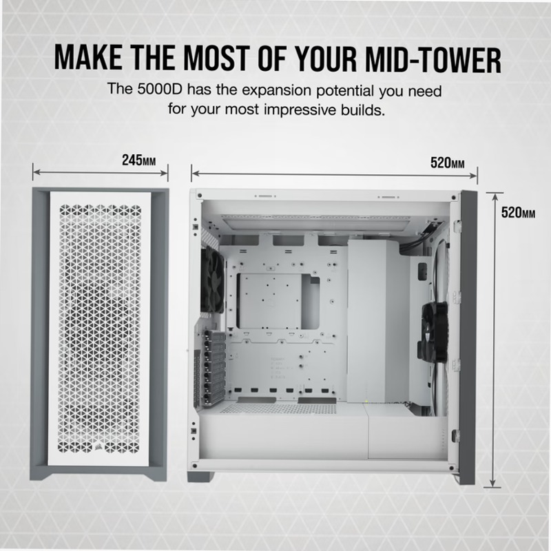 Case PC ATX mid-tower in vetro temperato 5000D AIRFLOW