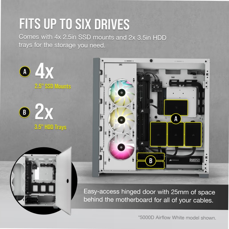 Case PC ATX mid-tower in vetro temperato 5000D AIRFLOW