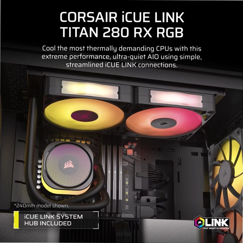 Dissipatore a Liquido CPU iCUE LINK TITAN 280 RX RGB AIO