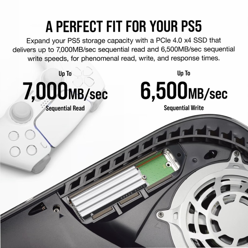 SSD M.2 NVMe 1.4 PCIe Gen4 x4 MP600 ELITE da 4 TB per PS5