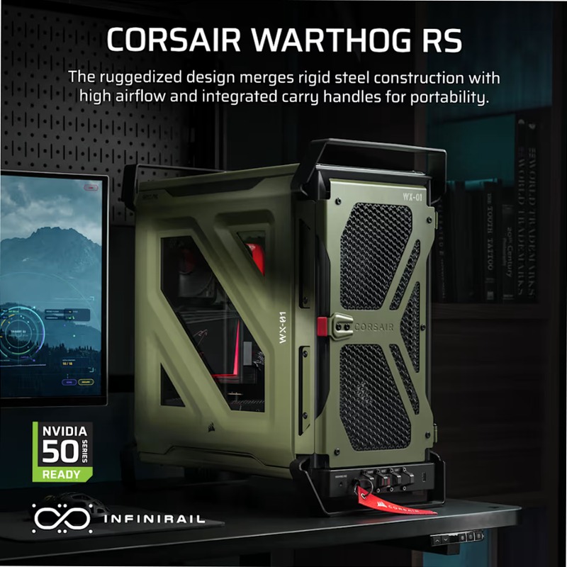 Case per PC Mid-Tower WARTHOG RS Airflow - Verde oliva