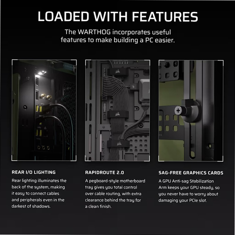 Case per PC Mid-Tower WARTHOG RS Airflow - Verde oliva
