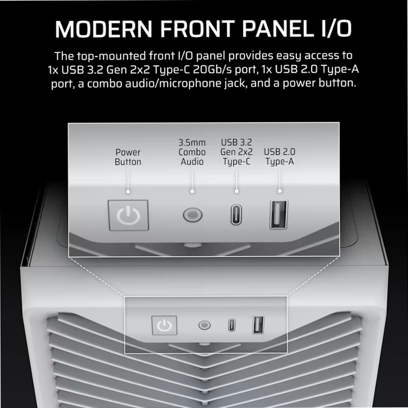 Case PC Mid-Tower 3200D RS ARGB - Bianco 3