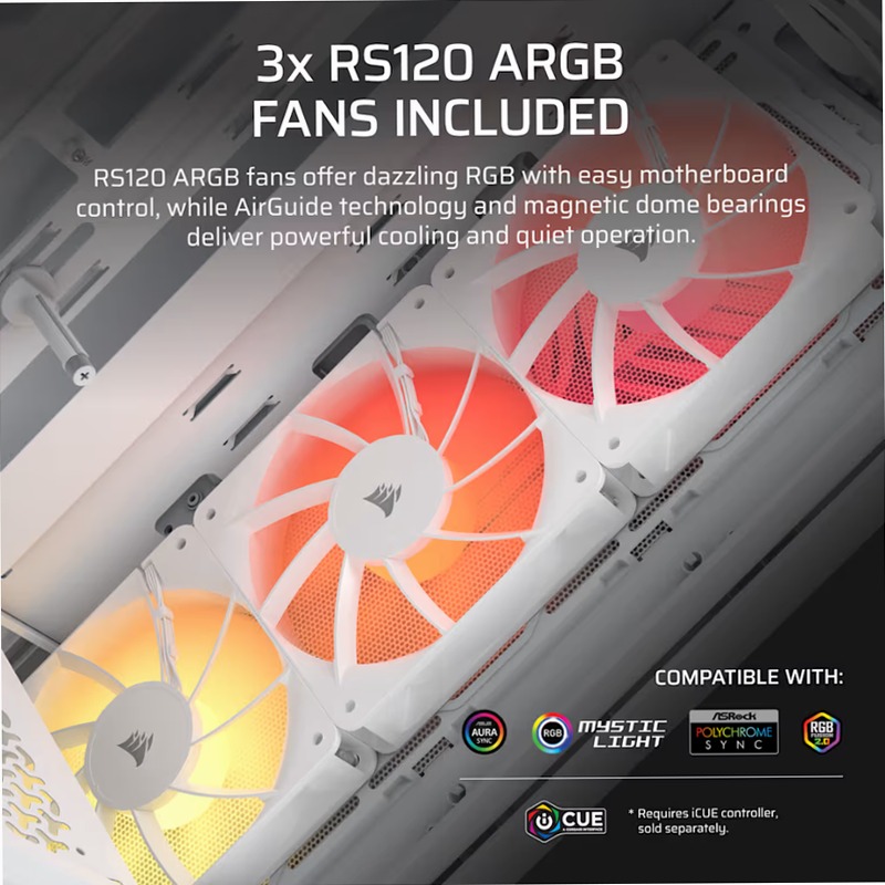 Case PC Mid-Tower 3200D RS ARGB - Bianco 3