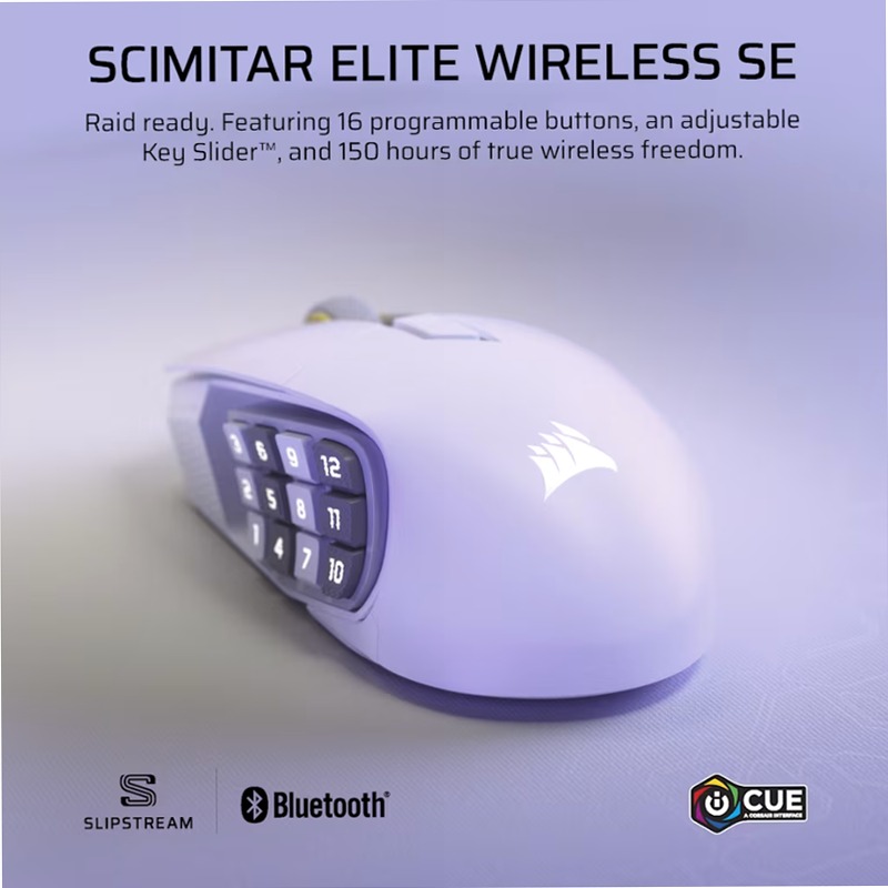 Mouse Gaming MMO Scimitar Elite Wireless SE - Bianco 16