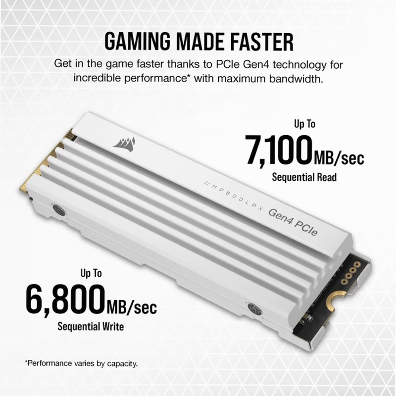 Unità SSD MP600 PRO LPX M.2 PCIe NVMe Gen4 x 4 da 2TB - *Compatibile con PS5