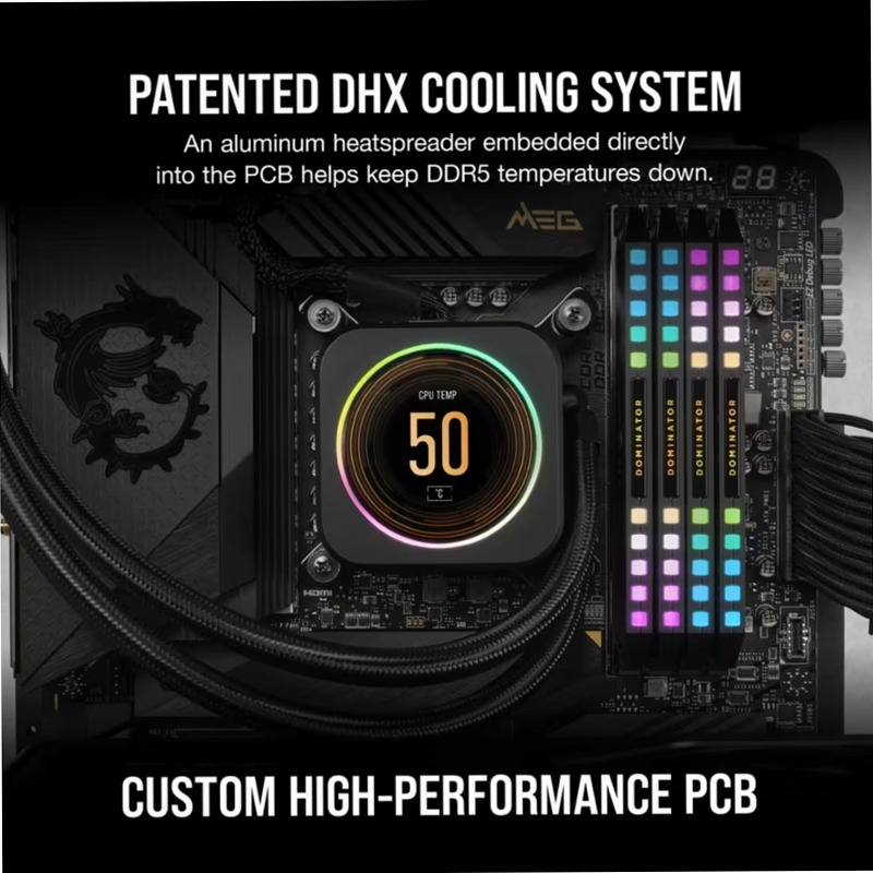 DOMINATOR® PLATINUM RGB 64GB (2x32GB) DDR5 DRAM Up To 5600MT/s CL40 AMD EXPO & Intel XMP 2 5600mhz