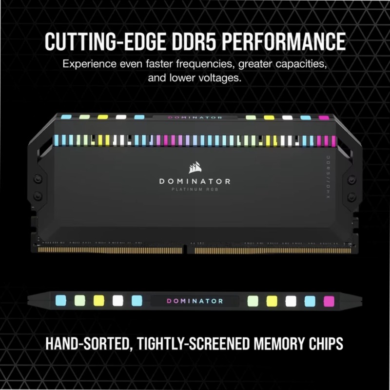 DOMINATOR® PLATINUM RGB 64GB (2x32GB) DDR5 DRAM Up To 5600MT/s CL40 AMD EXPO & Intel XMP 2 5600mhz