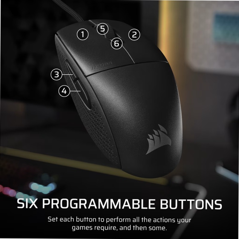 Mouse gaming M55 - Corpo leggero e precisione elevata