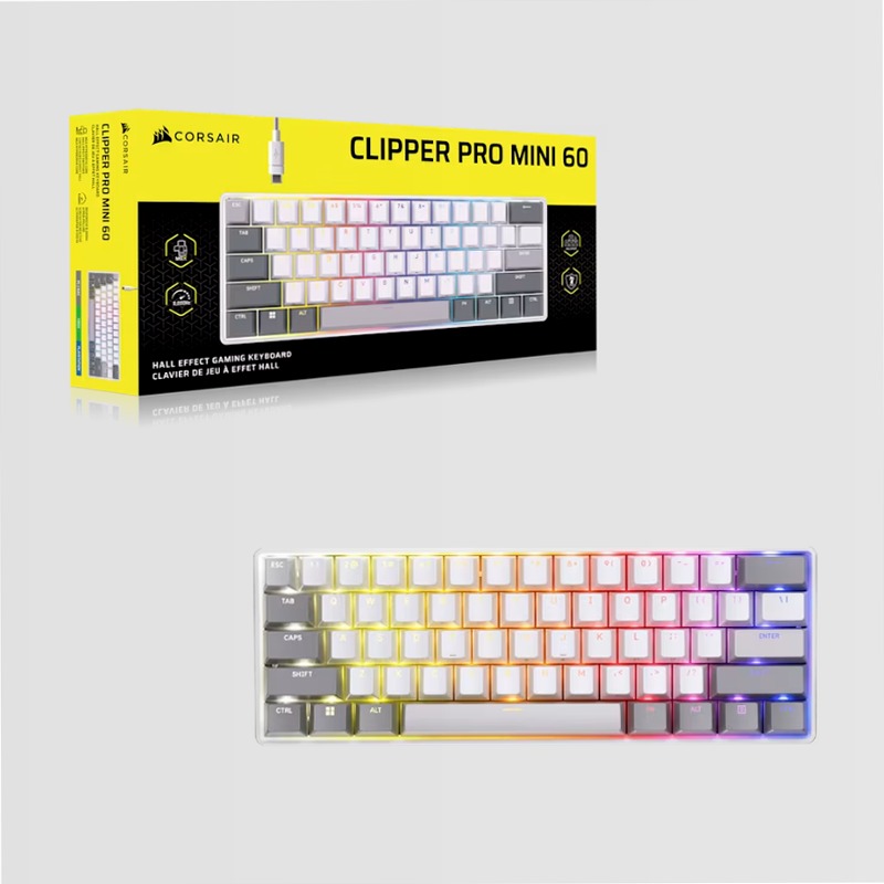 Tastiera Gaming CLIPPER PRO MINI 60 - Bianco (UK) UK