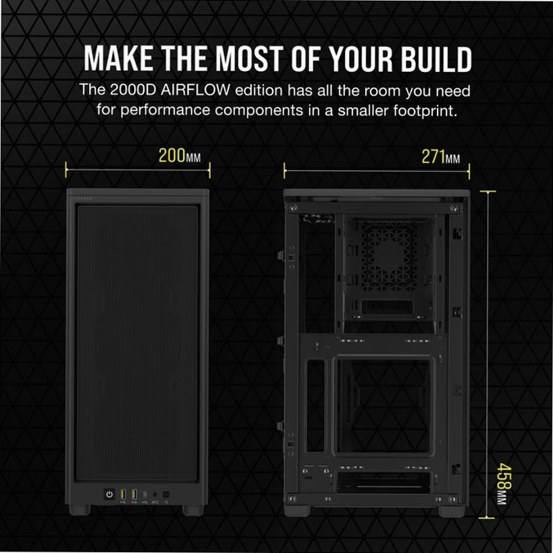 Case PC Mini-ITX 2000D AIRFLOW - Nero