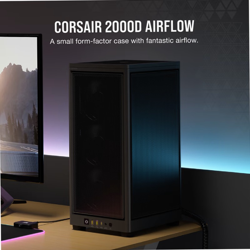 Case PC Mini-ITX 2000D AIRFLOW - Nero