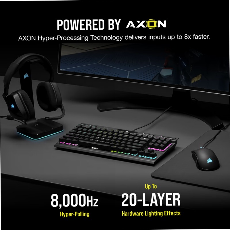 Tastiera gaming opto-meccanica K70 RGB TKL CHAMPION SERIES con keycap DOUBLE SHOT PRO in PBT (NA)