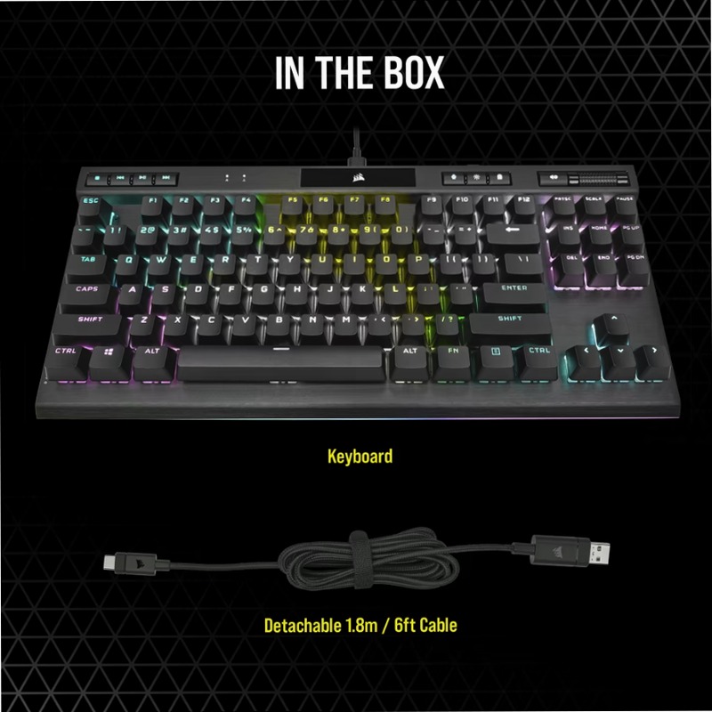 Tastiera gaming opto-meccanica K70 RGB TKL CHAMPION SERIES con keycap DOUBLE SHOT PRO in PBT (NA)
