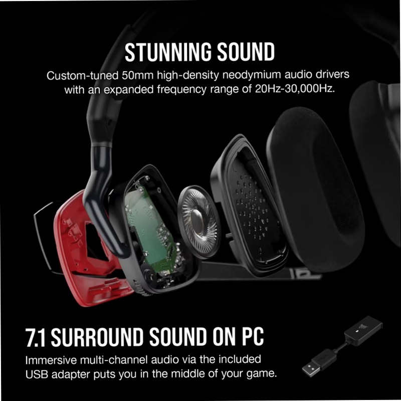 Cuffia Gaming Premium VOID ELITE SURROUND Rosso