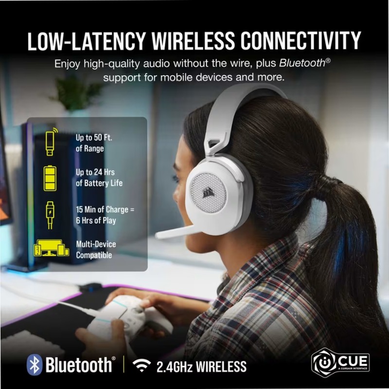Cuffia gaming con microfono HS65 WIRELESS — Bianca (EU)