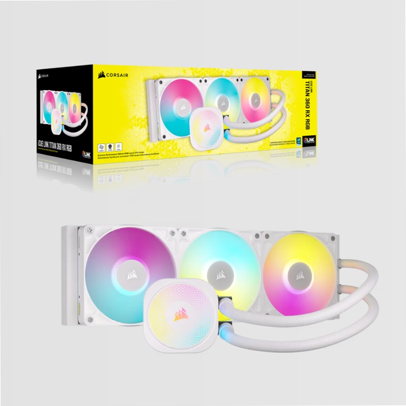 Dissipatore a liquido per CPU iCUE LINK TITAN 360 RX RGB AIO - Bianco
