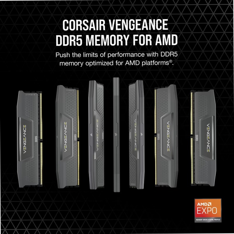 Kit di memoria DRAM DDR5 VENGEANCE 32 GB (2x16 GB) 6000 MT/s CL30 AMD EXPO e Intel XMP