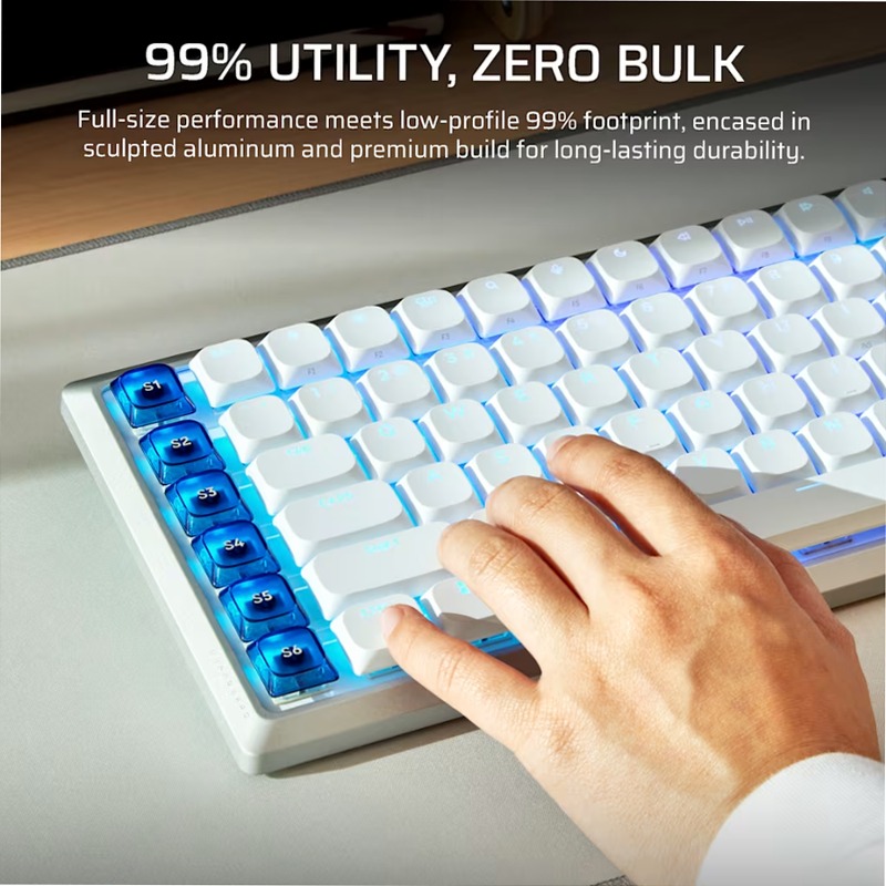 Tastiera Gaming VANGUARD AIR 99 Wireless - Bianco Alluminio Wireless 2.4 GHz
