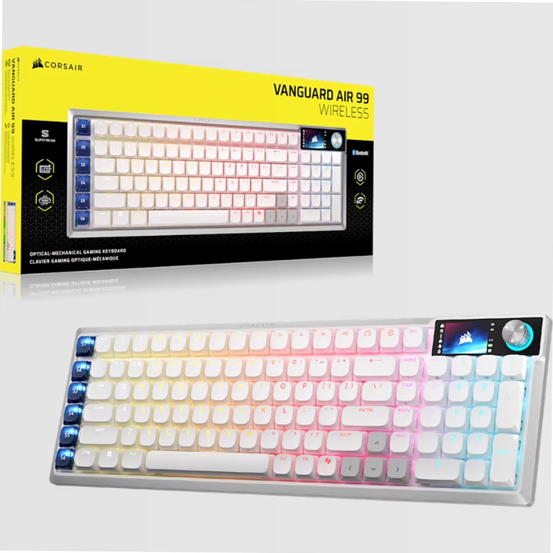 Tastiera Gaming VANGUARD AIR 99 Wireless - Bianco Alluminio Wireless 2.4 GHz