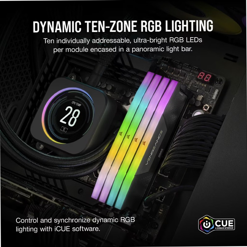 VENGEANCE® RGB 96GB (2x48GB) DDR5 DRAM 7000MT/s