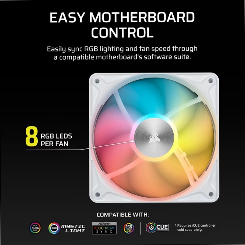 Ventola PWM RS120 II ARGB da 120 mm - Bianco 120mm