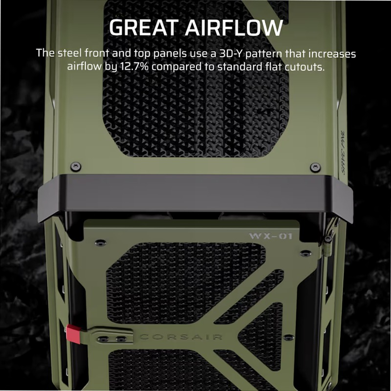 Case per PC Mid-Tower WARTHOG Airflow - Verde oliva
