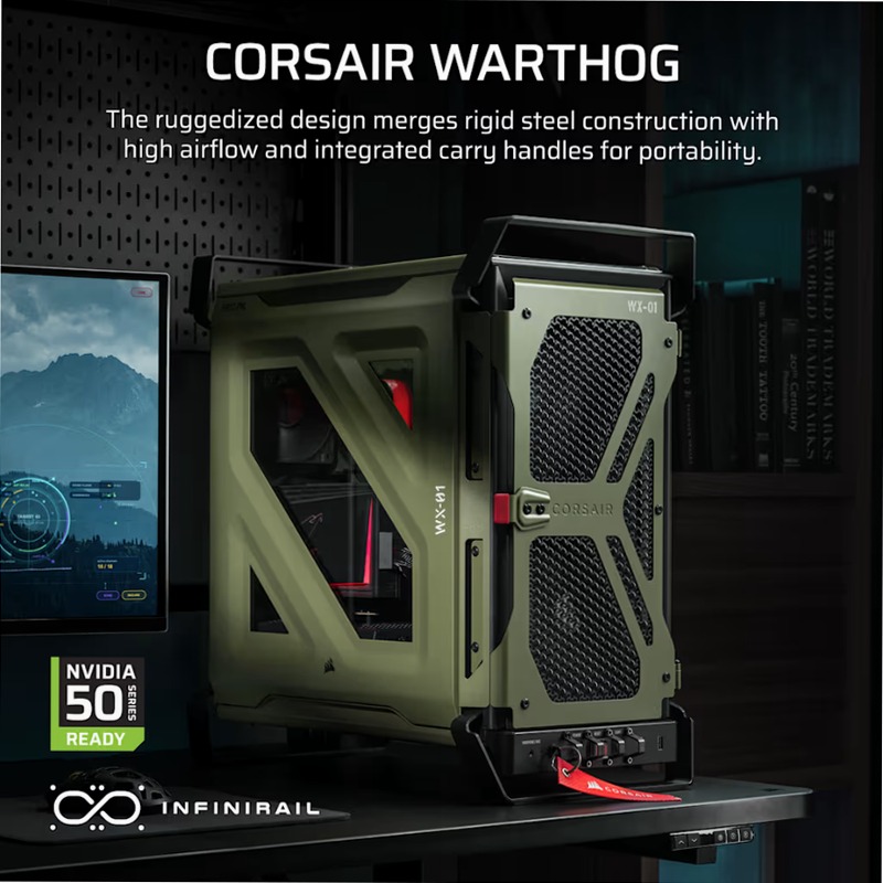 Case per PC Mid-Tower WARTHOG Airflow - Verde oliva
