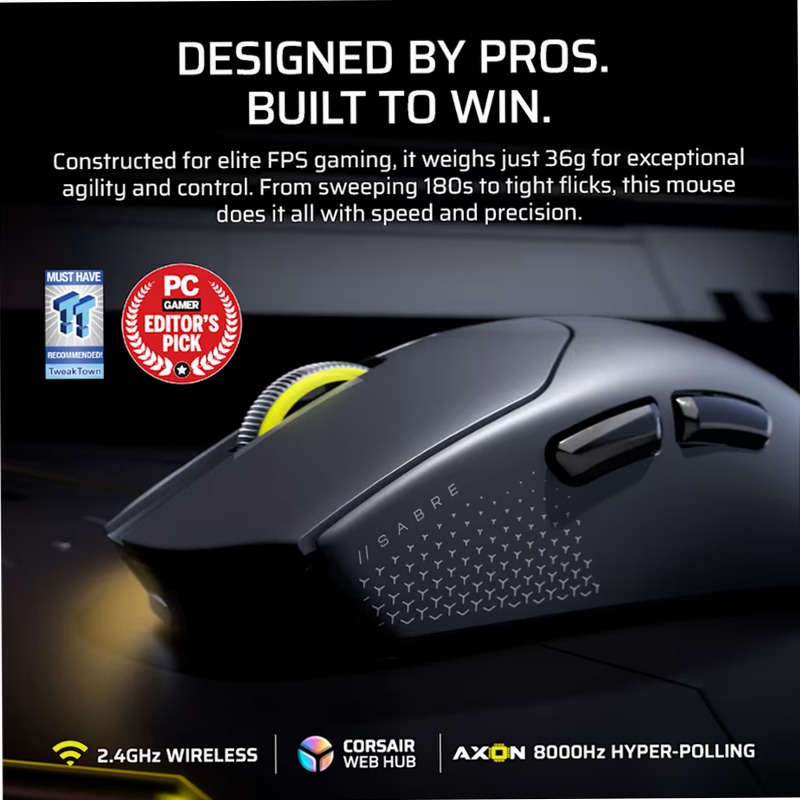 Mouse gaming SABRE v2 PRO ULTRALIGHT WIRELESS