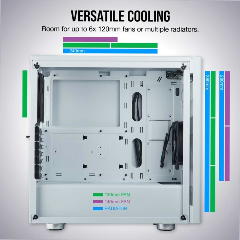 Case gaming Carbide Series 275R Mid-Tower — bianco