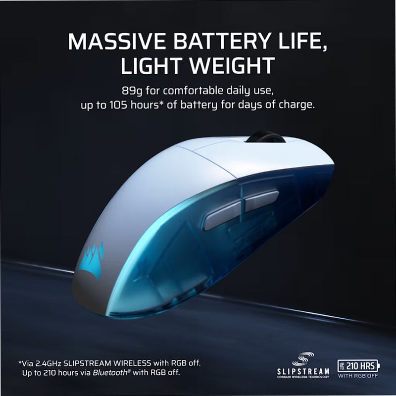 Mouse da gioco Apple RGB leggero M75 WIRELESS – Bianco ghiaccio