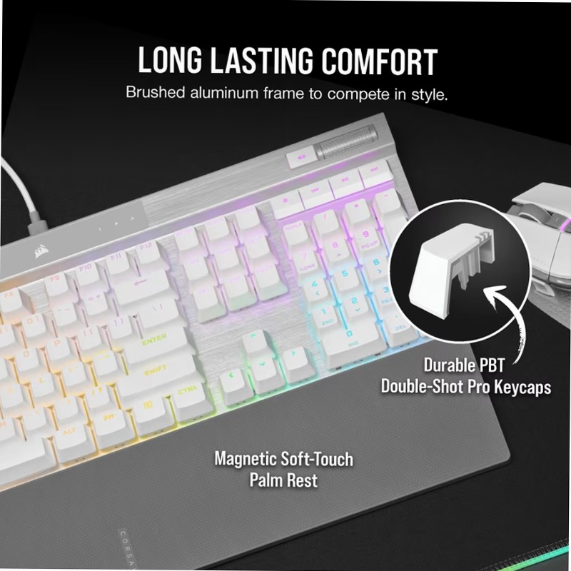 Tastiera Gaming K70 PRO RGB - Bianca