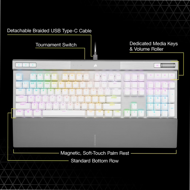 Tastiera Gaming K70 PRO RGB - Bianca
