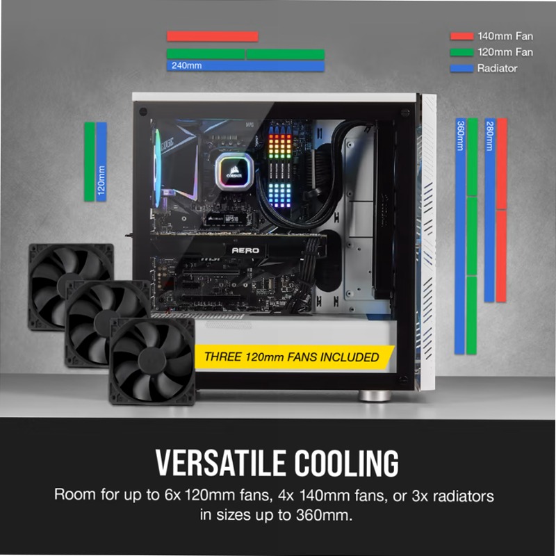 Case gaming mid-tower 275R Airflow - bianco