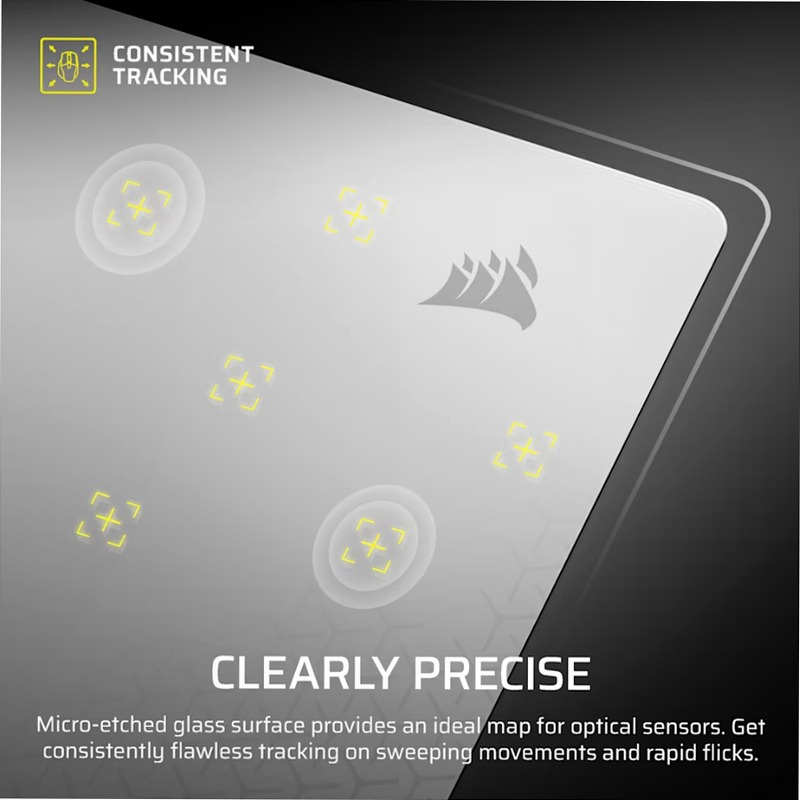 Mouse pad gaming MM Glass Large - Grigio