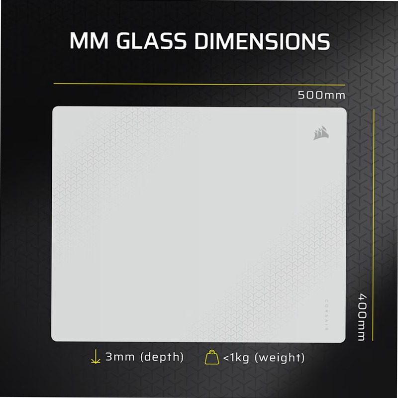 Mouse pad gaming MM Glass Large - Grigio