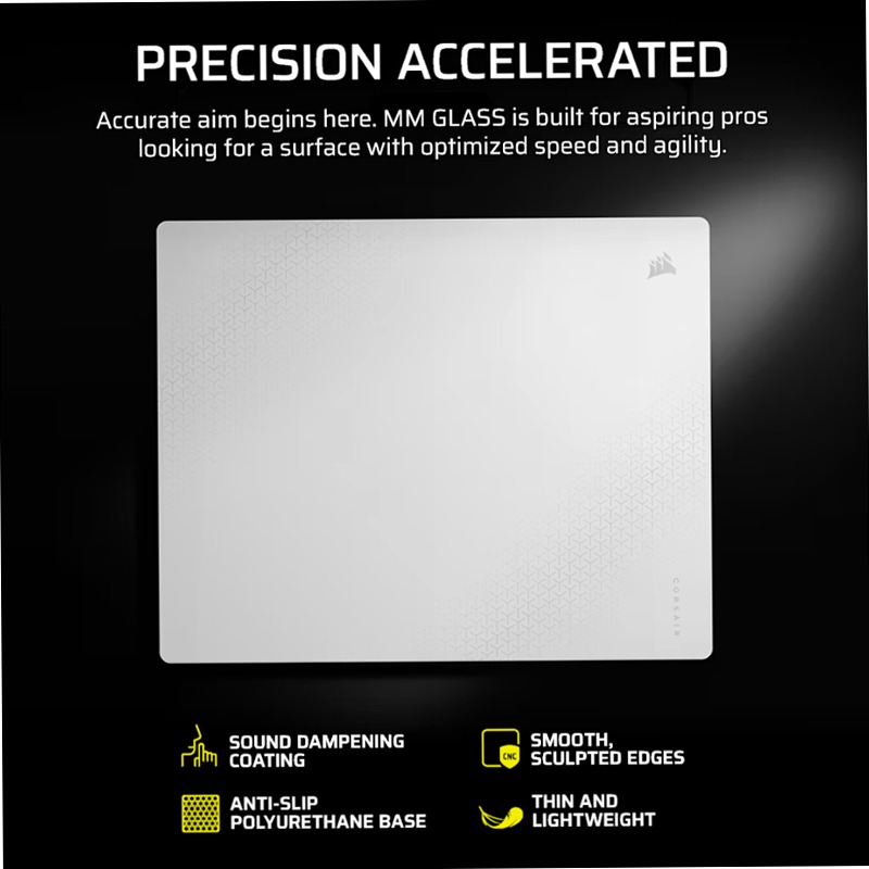 Mouse pad gaming MM Glass Large - Grigio