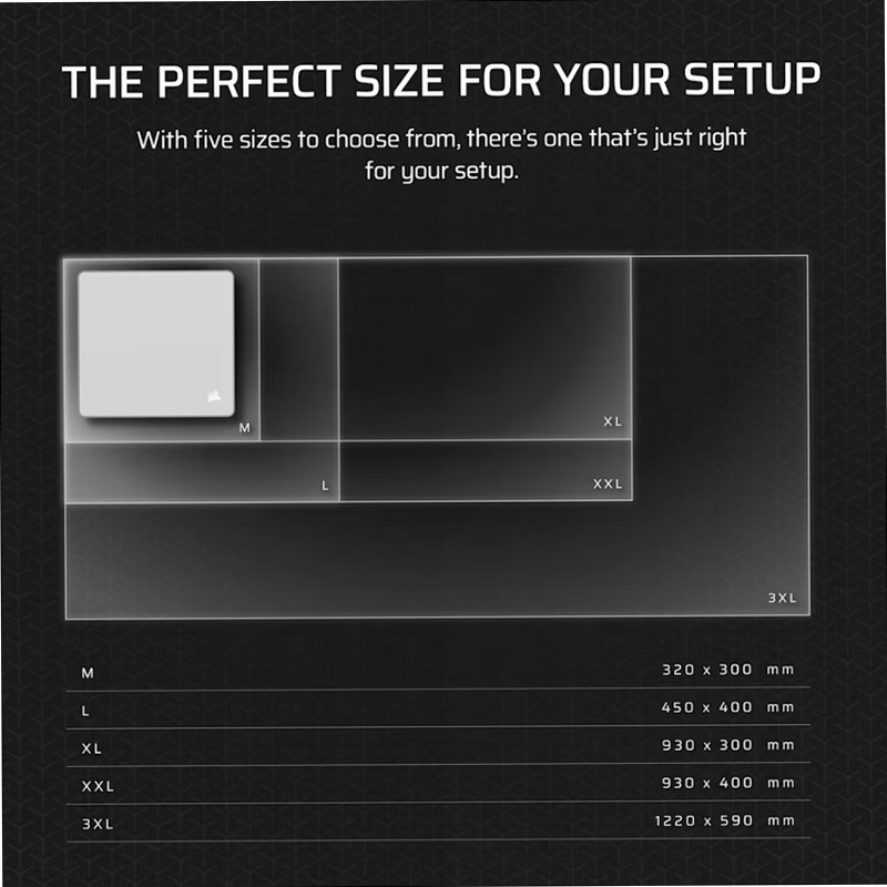 Mouse pad gaming CORSAIR MM - Medio, nero Tessuto