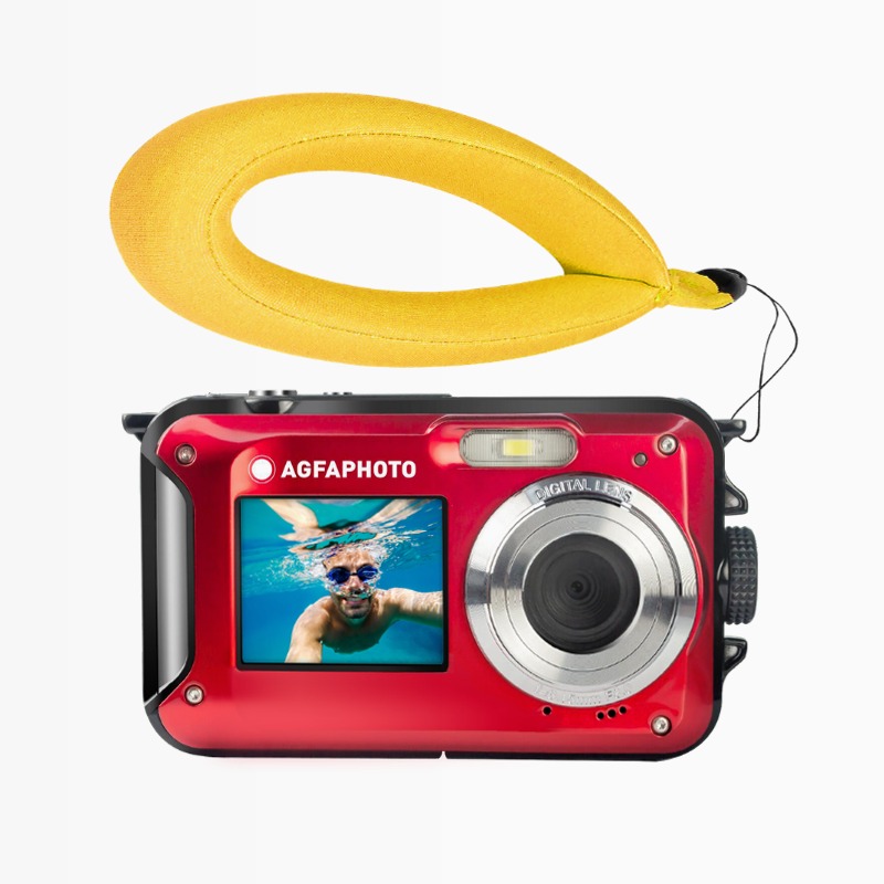 AgfaPhoto Realishot WP8000 Set Fotocamera Waterproof – 24MP, Full HD, 3 m impermeabile, 2 batterie e laccio galleggiante