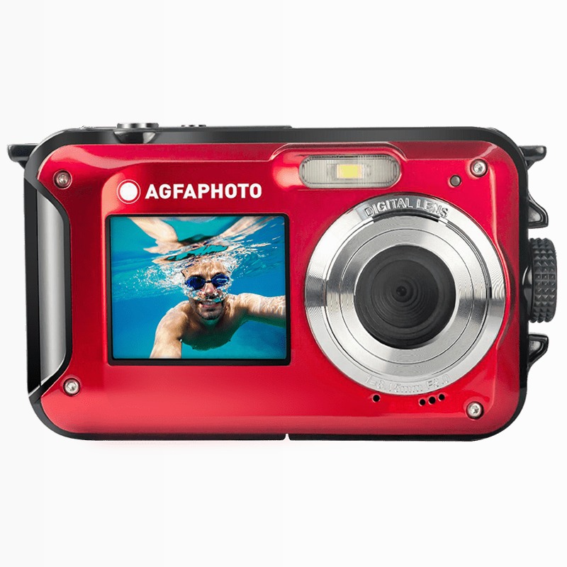 AgfaPhoto Realishot WP8000 Set Fotocamera Waterproof – 24MP, Full HD, 3 m impermeabile, 2 batterie e laccio galleggiante