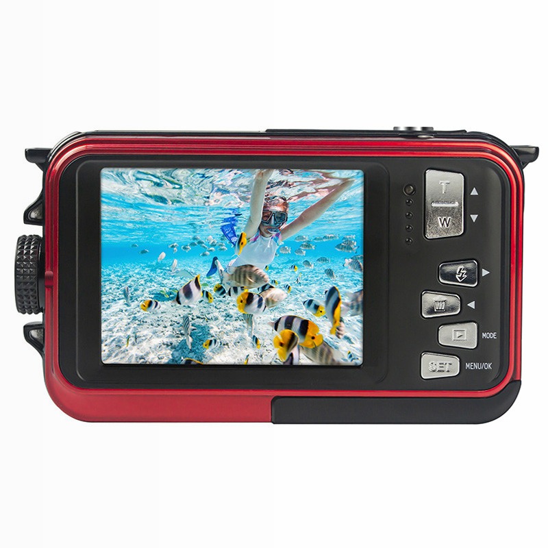 AgfaPhoto Realishot WP8000 Set Fotocamera Waterproof – 24MP, Full HD, 3 m impermeabile, 2 batterie e laccio galleggiante