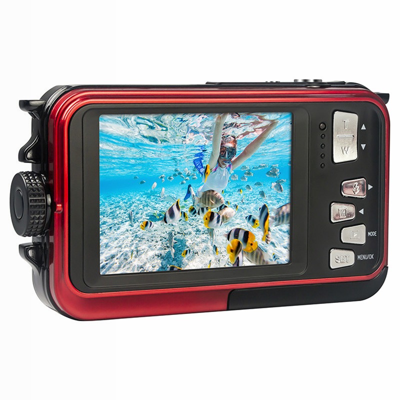 AgfaPhoto Realishot WP8000 Set Fotocamera Waterproof – 24MP, Full HD, 3 m impermeabile, 2 batterie e laccio galleggiante