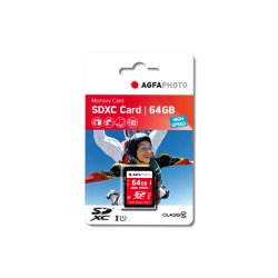Memory Card AgfaPhoto SDXC 64 GB - Classe 10 ad alta velocità U3/V30