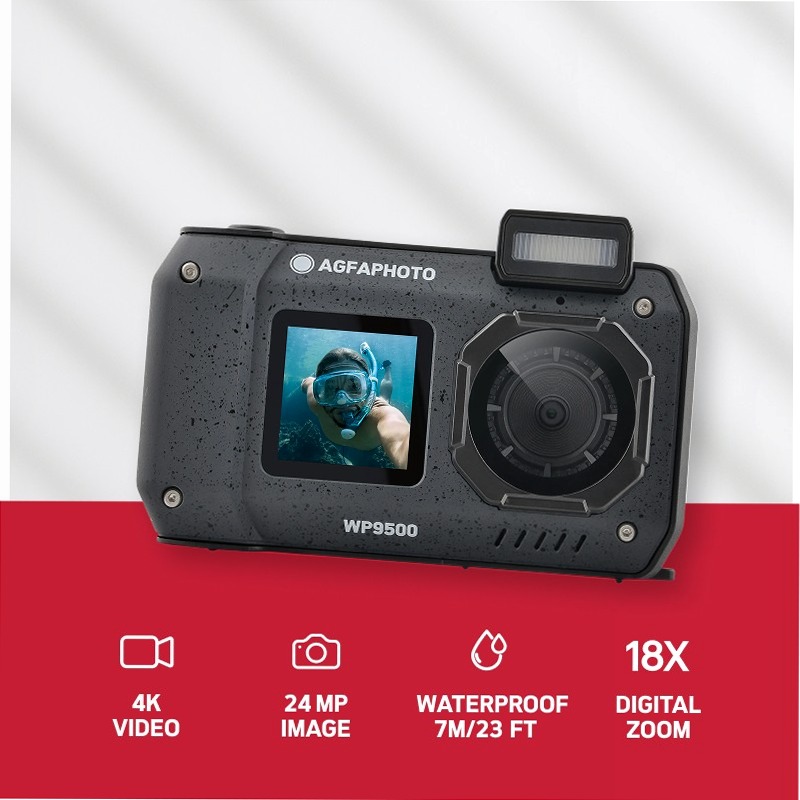 Fotocamera digitale impermeabile - AgfaPhoto Realishot WP9500 – Impermeabile fino a 7 m